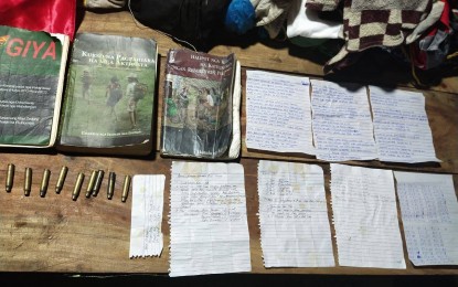 <p><strong>LINKED TO NPA</strong>. The documents recovered by the Philippine Army from the house of a suspected member of the New People's Army (NPA) on Nov. 13. Some of these documents identified a farmer's group as a source of NPA recruits in Carigara, Leyte. <em>(Photo courtesy of Philippine Army)</em></p>