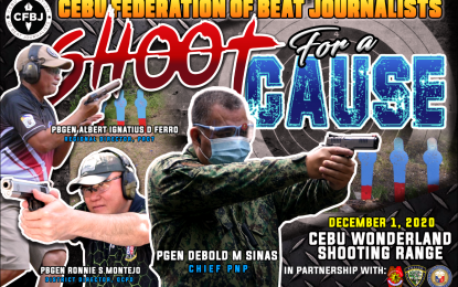 <p><strong>SHOOTING COMPETITION</strong>. Uniformed personnel from the Lapu-Lapu City Police Office will participate in the first leg of the shoot-for-a-cause competition organized by the Cebu Federation of Beat Journalists. PNP chief Gen. Debold Sinas will serve as guest of honor for the opening ceremony on Tuesday (Dec. 1, 2020). <em>(Photo courtesy of CFBJ)</em></p>