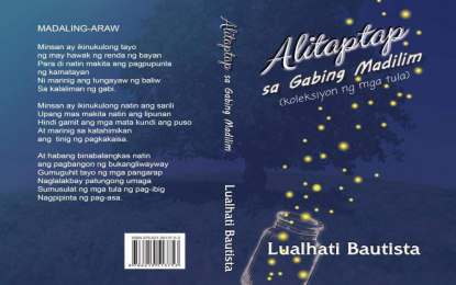 <p>Lualhati Bautista’s poetry book “Alitaptap sa Gabing Madilim”<em> (Photo from Bautista’s FB page)</em></p>