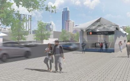 <p>An artist's rendering of an entrance to one of the Subway stations. <em>(Courtesy of DOTr)</em></p>