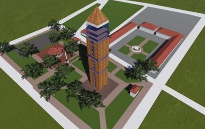 <p><strong>AGAINST THE CONSTRUCTION</strong>. A perspective of the proposed 18-level obelisk to be constructed at the Quezon Park in Dumaguete City. A church-based group on Friday (Dec. 11, 2020) said it is seeking the help of the National Historical Commission of the Philippines to help stop the project citing legal, environmental, historical, religious, cultural, and other areas of concern.<em> (Photo courtesy of City PIO)</em></p>