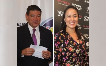 <p><strong>RUGBY LEADERS</strong>. Rick Santos (left) and Ada Milby will continue to lead Philippine rugby. Milby on Friday (Dec. 18, 2020) said she is setting her sights on the resumption of training of the national rugby teams ahead of next year's expected hectic schedule. (<em>Photo courtesy of PRFU)</em></p>