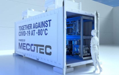 <p><strong>STORAGE SOLUTION FOR VACCINE.</strong> Mecotec GmBH's MFC8, a mobile and hybrid container solution for transport, storage, and distribution of Covid-19 vaccines will be available in the first quarter of the year. The container has deep cooling technology to freeze contents from -20°C to -80°C, meeting the handling requirements for various Covid-19 vaccines.<em> (Photo courtesy of Mecotec)</em></p>