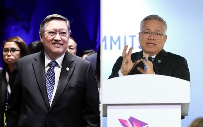 <p>Finance Secretary Carlos Dominguez III (left) and Trade Secretary Ramon Lopez </p>