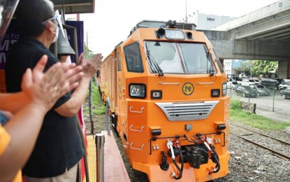 <p>One of the new diesel-hydraulic locomotive trains of the PNR. <em>(Photo courtesy of DOTr) </em></p>