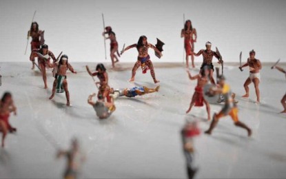 <p><strong>BATTLE OF MACTAN</strong>. The miniature warriors that will form part of the 50-square meter “Battle of Mactan” diorama to be unveiled in Sulu Garden in Miagao, Iloilo on March 27. The Sulu Garden Foundation Inc is coming up with the diorama in time for the 500th anniversary of the historic battle. <em>(Photo courtesy of Sulu Garden Foundation Inc.)</em></p>