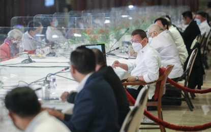 <p><strong>BIOSURVEILLANCE</strong>. President Rodrigo Roa Duterte presides over the 51st Cabinet Meeting at the Malacañan Palace on Wednesday (Feb. 3, 2021). Duterte has approved a PHP362-million allocation for genomic biosurveillance that is expected to strengthen the government’s overall Covid-19 response. <em>(Presidential photo by Robinson Niñal)</em></p>