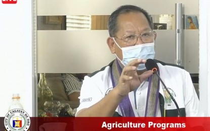 <p><strong>ANTI-ASF CAMPAIGN.</strong> Dr. Willian Medrano, Department of Agriculture Undersecretary for Livestock, explains via teleconferencing the agency's interventions to combat African swine fever on Saturday (Feb. 13, 2021) in Cagayan de Oro City. Medrano is joined by DA Secretary William Dar to oversee the situation in the city and neighboring towns in Misamis Oriental province after ASF contamination was detected on Feb. 10, 2021. <em>(Screengrab courtesy of Cagayan de Oro City Information Office)</em></p>