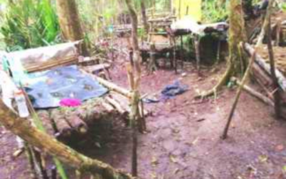 <p><strong>DISCOVERED</strong>. The abandoned BIFF hideout in Barangay Pilar, South Upi, Maguindanao that the Army captured on Friday (Feb. 12, 2021) following a series of air and ground assaults against the lawless group. The BIFF has been harassing villagers in remote communities of the town, particularly the IPs, since January 1. <em>(Photo courtesy of 6ID)</em></p>