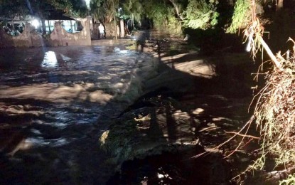 <p><strong>FLOODED</strong>. Photo shows a portion of Purok Bayog, Barangay New Iloilo in Tantangan town, South Cotabato that was submerged by floodwaters on Tuesday night (Feb. 16, 2021). Parts of the village experienced heavy flooding after several waterways in the area overflowed due to hours of heavy rains. (<em>Photo courtesy of the Provincial Disaster Risk Reduction and Management Office-South Cotabato</em>) </p>