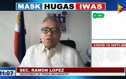 <p>Trade Secretary Ramon Lopez. <em>(Screengrab from Laging Handa briefing)</em></p>