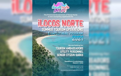 <p><strong>JOBS</strong>. Job opportunities await Ilocanos. This summer, the Ilocos Norte Tourism Office is set to hire more than 300 tourism aides. <em>(Image courtesy of Ilocos Norte Tourism Office</em>) </p>