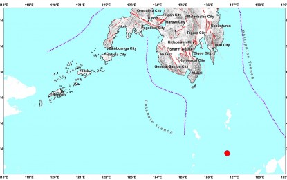 <p>The quake's epicenter (<em>Image grabbed from Phivolcs' website</em>)</p>