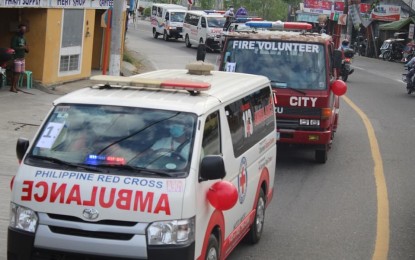 <p><strong>FIRE PREVENTION MONTH</strong>. Fire Prevention Month kicks off with a motorcade in Ilocos Norte on Monday (March 1, 2021). The Bureau of Fire Protection reminds the public to be aware of fire safety and prevention especially during summer months. (<em>Photo courtesy of BFP San Nicolas</em>) </p>
