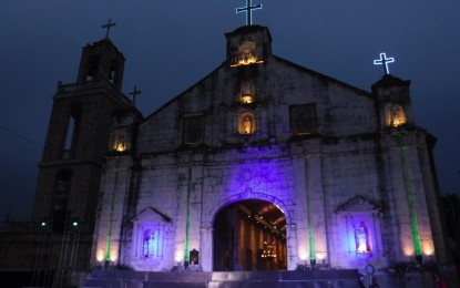 <p><strong>HOLY WEEK TOUR</strong>. Photo shows the Saints Paul and Peter Parish in the municipality of Bantayan in Cebu’s northernmost island. The town is a well-known tourist destination especially during Holy Week due to its various Lenten season activities<em>. (Photo by Carlo Lorenciana)</em></p>