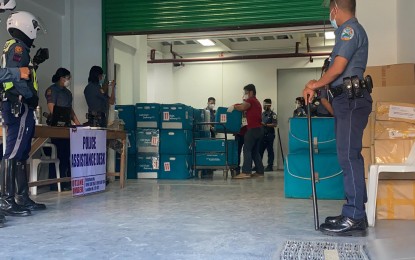<p><strong>ADDITIONAL VACCINES.</strong> Boxes of Sinovac vaccines are piled at the Department of Health in Davao Region (DOH-11), ready to be placed in a cold storage facility. On Thursday (March 4, 2021), an additional 21,600 vials of Sinovac vaccines arrived at the Davao International Airport. <em>(PNA photo by Prexx Marnie Kate Trozo)</em></p>