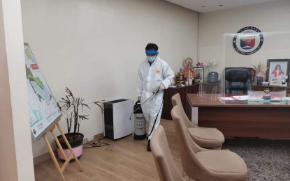 <p><strong>VIRUS CHECK.</strong> The office of Pasay Mayor Emi Calixto-Rubiano undergoes regular disinfection in this undated photo. Pasay still has 553 active Covid-19 cases as of Thursday (March 4, 2021). <em>(Photo courtesy of Pasay PIO)</em></p>