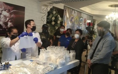 <p><strong>ILLEGAL DRUGS DESTROYED</strong>. Philippine Drug Enforcement Agency-Central Visayas chemists conduct a test on seized drugs worth PHP152.6-million before placing them in the crematorium of the Cosmopolitan Funeral Homes in Cebu City on Wednesday (March 10, 2021). PDEA-7 regional director Levi Ortiz said these drugs were confiscated in different operations by the PDEA, Philippine National Police and Bureau of Jail Management and Penology. <em>(Photo courtesy of PDEA-7 PIO)</em></p>
<p><em> </em></p>