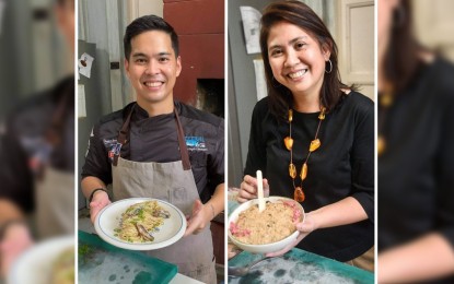 <p><strong>TASTE OF NEGROS</strong>. Young Negrense chef Don Angelo Colmenares and foodie Doreen “Reena” Gamboa show their respective creations – the Pasta di Sarde and the Bangus Dip. Homegrown Victorias Foods Corp. partnered with the food experts in coming up with exciting creations using its various products for the “Taste of Negros” campaign launched at the Casa A. Gamboa in Silay City, Negros Occidental on Wednesday (March 17, 2021). <em>(Photos courtesy of Ronnie J. Baldonado)</em></p>