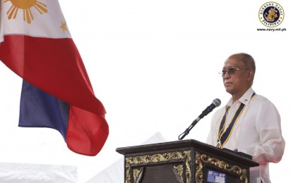 <p>Defense Secretary Delfin Lorenzana<em> (Photo courtesy of Naval Public Affairs Office)</em></p>