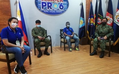 <p><strong>CONDEMNED</strong>. The father (2nd from right) of a 16-year old minor who was recruited and sexually abused by the New People's Army condemns the communist terrorist group, in a press conference on Tuesday (March 23, 2021). The family is assured of a complete package of security by Col. Joel Benedict G. Batara (second from left), commanding officer of the 61st Infantry Battalion, aside from assistance from the Department of Social Welfare and Development (DSWD). <em>(PNA photo by PGLena)</em></p>