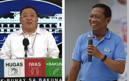 <p>Presidential Spokesperson Harry Roque and former Vice President Jejomar Binay</p>