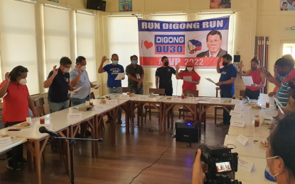 <p><strong>PRRD FOR VP.</strong> Pro-administration groups in Cagayan de Oro City and in other Northern Mindanao areas on Friday (March 26, 2021) urge President Rodrigo Duterte to run for vice president in 2022. The VP Digong 2022 campaign says it will hold a motorcade on Sunday, March 28, coinciding with the 76th birthday of the President. <em>(PNA photo by Nef Luczon)</em></p>