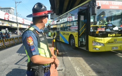 <p>A public utility bus plying the Edsa Carousel route <em>(PNA file photo)</em></p>