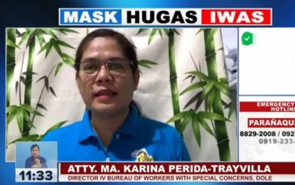 <p>DOLE Bureau of Workers with Special Concerns director, Ma. Karina Trayvilla<em> (Screengrab from Laging Handa briefing)</em></p>