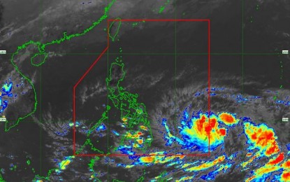<p><strong>BEING WATCHED</strong>. The latest monitoring of the tropical depression outside of the Philippine Area of Responsibility on Wednesday (April 14,2021). Western Visayas local governments have been advised to make the necessary preparations. <em>(Photo from DOST-PAGASA)</em></p>