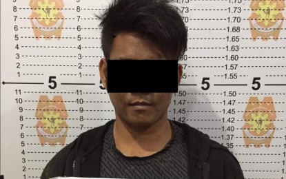 <p><strong>POSER</strong>. A mugshot of social media poser-robber Alvin Amandog, 27, taken at Manapla Municipal Police Station in Negros Occidental after his arrest on Tuesday (April 14, 2021). Police said the suspect poses as a beautiful woman on Facebook, lures his victims for a meetup, and robs them at gunpoint. <em>(Photo courtesy of Manapla Municipal Police Station)</em></p>