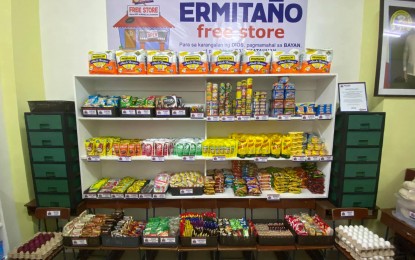 <p><strong>FREE STORE.</strong> The Ermitaño free store in San Juan City inaugurates its cash-for-work program on Monday (April 12, 2021). Residents of Barangay Ermitaño will render community services that will gather them points, which they can use to purchase from the store. <em>(Photo courtesy of Barangay Ermitaño Official Facebook)</em></p>