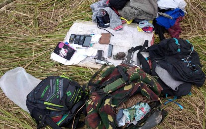 <p><strong>RECOVERED</strong>. The firearms, ammunition and explosive as well as other items recovered by troops of the Philippine Army’s 15th Infantry Battalion after an encounter with New People’s Army terrorists in Barangay Bulwangan, Hinoba-an, Negros Occidental on Saturday (April 17, 2021). The 40-minute clash left two communist-terrorists dead<em>. (Photo courtesy of 15IB, Philippine Army)</em></p>