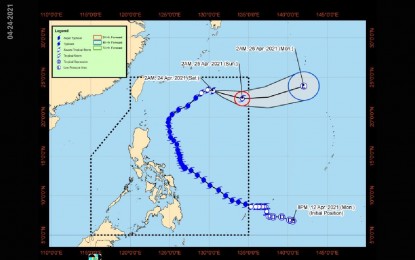 <p>The track of Severe Tropical Storm BIsing <em>(Image courtesy of PAGASA)</em></p>