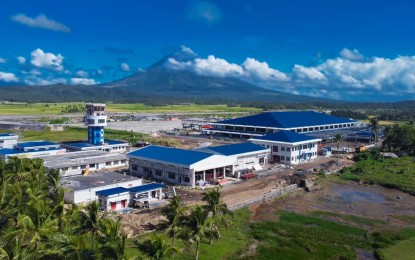 <p><strong>GATEWAY.</strong> The Bicol International Airport in Daraga, Albay, overlooking the world-famous Mayon Volcano, is among the big-ticket projects of the Duterte administration’s Build, Build, Build program. Its overall progress rate is at 79.74%, as of April 19, 2021. <em>(Photo courtesy of DOTr)</em></p>