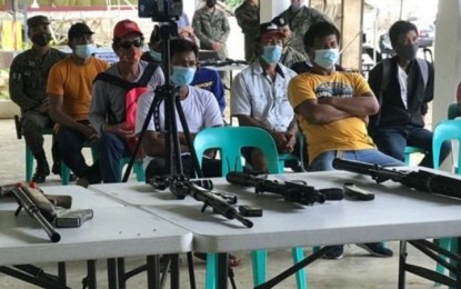 <p>BACK TO THE FOLD.  Some 15 New People’s Army (NPA) rebels operating in Masbate province surrendered on Tuesday (May 4, 2021) to the Army's 2nd Infantry Battalion in Milagros town. The recent surrender brought to 126 communist rebels and supporters in Masbate who decided to return to the fold of the law since the last quarter of 2020. (<em>Photo courtesy of 9ID</em>)</p>