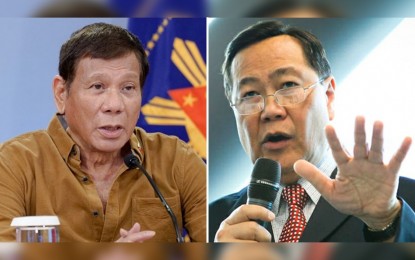 <p>President Rodrigo Duterte (left) and retired Supreme Court associate justice Antonio Carpio (right) <em>(File photo)</em></p>