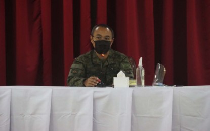 <p><strong>DISMANTLED</strong>. Major General Alfredo V. Rosario Jr., commander of the 7th Infantry “Kaugnay” Division (7ID), Philippine Army based in Fort Magsaysay in Palayan City, Nueva Ecija, on Friday (May 7, 2021) says that the snowball of surrenderers led to the dismantling of various communist terrorist groups. He said the series of setbacks of the communist groups in Central and Northern Luzon resulted in the collapse of the New People's Army fronts in the 7th ID's area of responsibility. <em>(Photo by Jason de Asis)</em></p>
<p> </p>