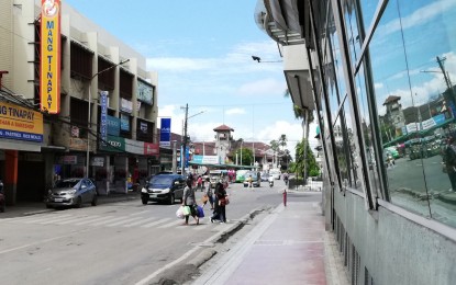 <p><strong>UNDER QUARANTINE.</strong> The streets of downtown Zamboanga City are almost empty as the imposition of modified enhanced community quarantine takes effect Saturday (May 8, 2021). The National Inter-Agency Task Force on Emerging Infectious Diseases placed Zamboanga City under MECQ following the spike of the coronavirus disease in the city.<em> (PNA photo by Teofilo P. Garcia, Jr.)</em></p>