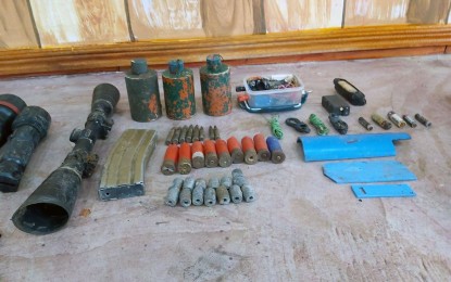 <p><strong>SEIZED EXPLOSIVES</strong>. Some of the explosive devices kept by the New People's Army, that were recovered by the military in Mahaplag, Leyte. The Philippine Army lauded a former rebel for providing vital information that led to the recent seizure of explosive devices and combat equipment of the NPA on May 8, 2021. <em>(Photo courtesy of Philippine Army)</em></p>
