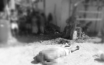 <p><strong>KILLED.</strong> The remains of Bangsamoro Islamic Freedom Fighters–Maguid faction subleader Kopang Sahak slain during a special military operation in Datu Saudi Ampatuan, Maguindanao on Tuesday (May 11, 2021). The slain extremist was also listed in the Department of National Defense arrest order.<em> (Photo courtesy of 6ID)</em></p>