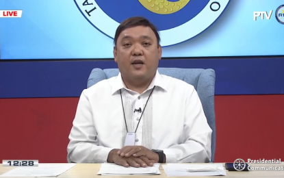 <p><strong>NEW LAW</strong>. Presidential Spokesperson Harry Roque holds a virtual Palace press briefing on Thursday (May 13, 2021). Roque urged Congress to craft a measure that would strengthen the Philippines’ claim over the Kalayaan Island Group. <em>(Screengrab from RTVM)</em></p>