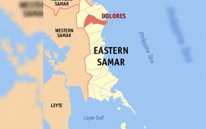 <p><strong>ABANDONING THE REBEL MOVEMENT</strong>. The map of Dolores, Eastern Samar where the New People's Army (NPA) couple surrendered to policemen on Thursday night (May 13, 2021) after 18 years of joining the armed struggle. The couple decided to abandon the NPA after both of them were accused last month of being traitors and were punished to settle outside Eastern Visayas.<em> (Google image)</em></p>