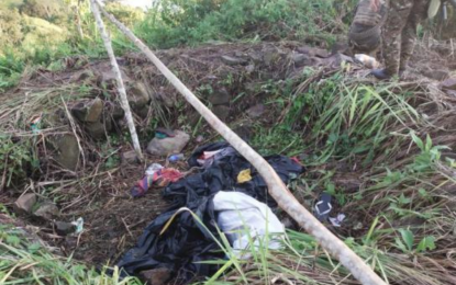 <p><strong>SEIZED.</strong> Personal belongings of slain Bangsamoro Islamic Freedom Fighters (BIFF) were found in a foxhole in the village of Mao, Datu Paglas, Maguindanao. Two members were killed during a focused military operation in the peripheries of the town early Sunday (May 16, 2021). <em>(Photo courtesy of 6ID)</em></p>