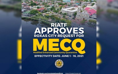 <p><strong>ESCALATED CLASSIFICATION</strong>. Roxas City in Capiz will be under modified enhanced community quarantine (MECQ) from June 1-16, 2021 to arrest its increasing Covid-19 cases. The Western Visayas regional task forces jointly issued Resolution Number 10 concurring with the order of the province of Capiz placing the city under stricter quarantine status from the current modified general community quarantine. (<em>Photo courtesy of Upod Kita Ronnie Dadivas FB Page</em>) </p>