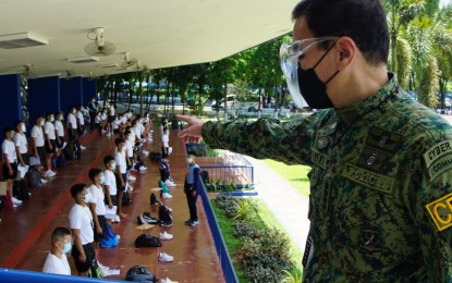 <p><strong>ASPIRANTS.</strong> Philippine National Police Chief Gen. Guillermo Eleazar graces on Thursday (May 27, 2021) the launch of the nameless and faceless recruitment process at the Camp Crame multi-purpose center. He said the new system will eradicate influence-peddling. <em>(Photo courtesy of PNP)</em></p>