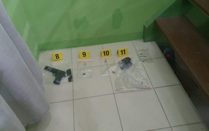<p><strong>THE END.</strong> Pistols and ammunition were seized at the house of slain communist terrorist group finance officer Reynaldo Bocala on Friday (May 28, 2021) in Pavia, Iloilo. Police were serving four warrants of arrest when Bocala retreated to his house and fired at them, prompting the operatives to retaliate. <em>(PNA photo courtesy or PRO-6)</em></p>