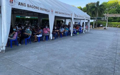 <p><strong>WAITLIST.</strong> Priority recipients line up for their second doses of Covid-19 vaccines outside Sta. Ana Hospital in Manila on Saturday (May 29, 2021). Mayor Isko Moreno said in an interview on Tuesday that depending on supplies, the capital city is ready to vaccinate the A4 group, or front-liners in other essential sectors and uniformed personnel.<em> (Photo courtesy of Manila-PIO)</em></p>