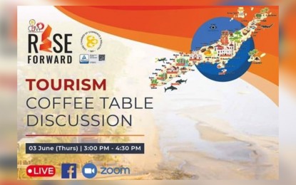 <p><strong>CEBU BUSINESS MONTH.</strong> Screenshot shows an invitation for a Coffee Table Discussion on Tourism on Thursday (June 3, 2021). The event is part of the Cebu Business Month 2021 celebration with the theme, "Rise Forward", urging the Cebuanos to move forward under the new normal in business and trade amid the Covid-19 pandemic.<em> (Screenshot from Facebook)</em></p>