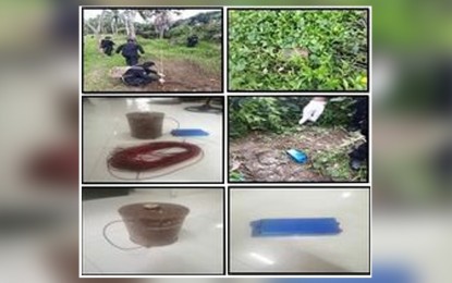 <p><strong>HOT PURSUIT.</strong> Photo of assorted sizes of anti-personnel mines seized by the Masbate City Police and Army troops in a hot pursuit operation against perpetrators of an anti-personnel blast in Barangay Anas, Masbate City that killed the Far Eastern University football player and his cousin, and wounded a minor on Sunday (June 6). (Photo courtesy of Masbate City Police Station)</p>